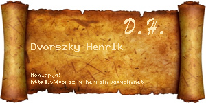 Dvorszky Henrik névjegykártya